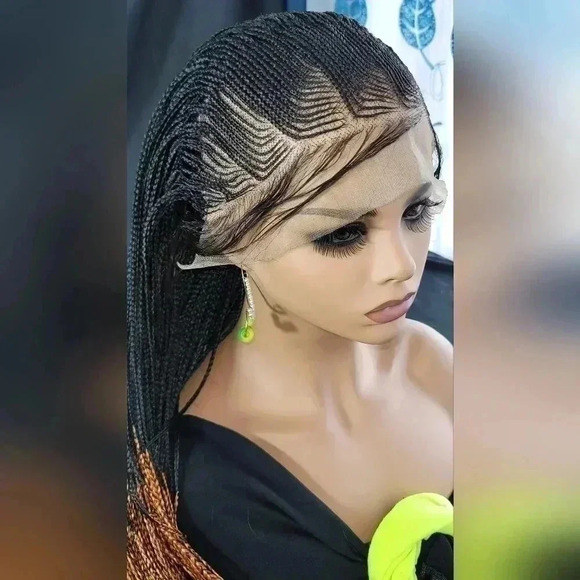 Braided Wig: 100% handmade long ombre  350/ black wig Human-Synthetic NWT - Picture 4 of 17